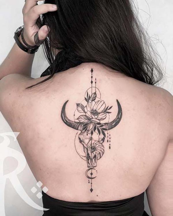 50+ Meaningful Bull Skull Tattoo Designs