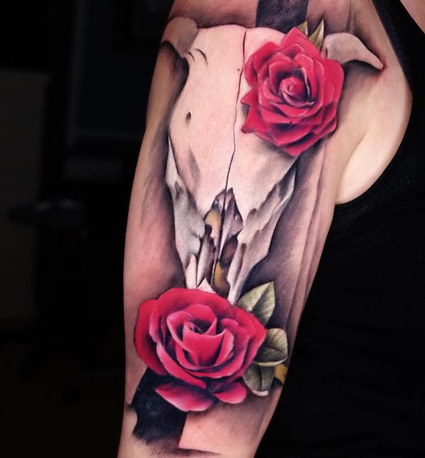 50+ Meaningful Bull Skull Tattoo Designs