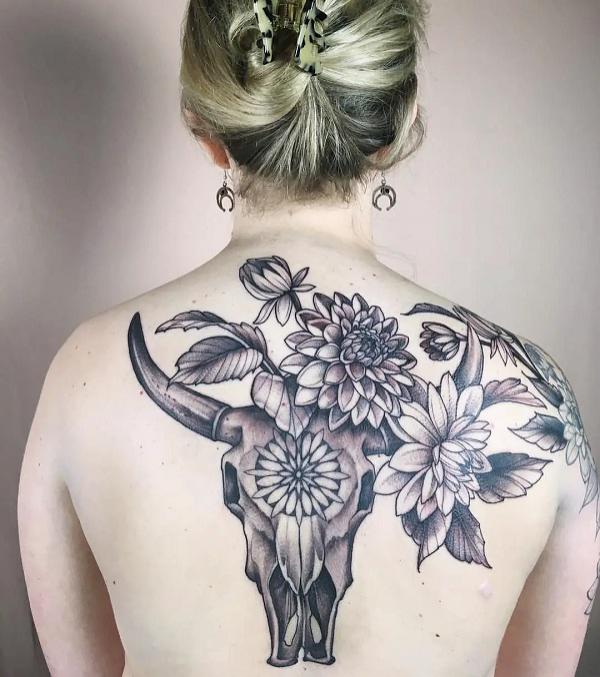 50+ Meaningful Bull Skull Tattoo Designs