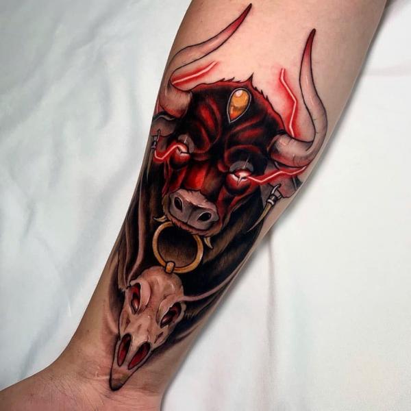 50+ Meaningful Bull Skull Tattoo Designs
