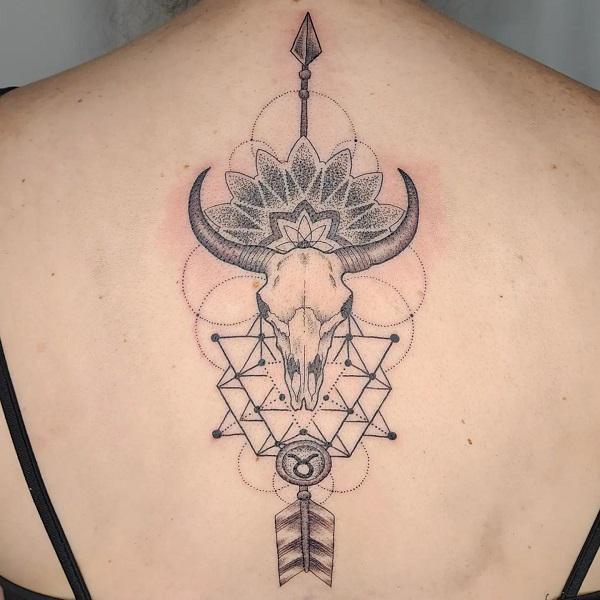 50+ Meaningful Bull Skull Tattoo Designs