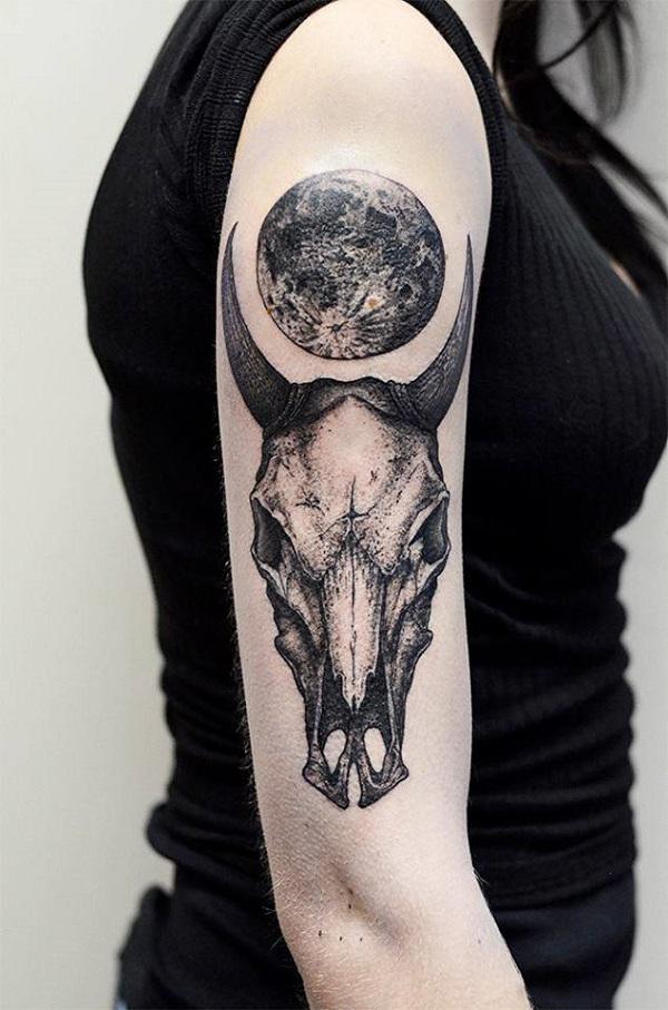 50+ Meaningful Bull Skull Tattoo Designs