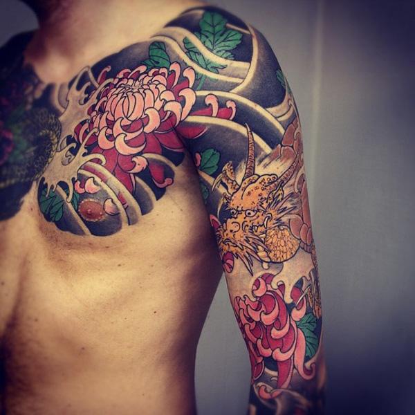 20 Timeless Traditional Japanese Chrysanthemum Tattoos