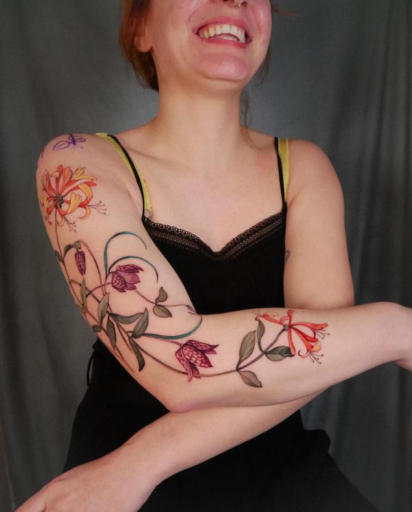 Honeysuckle Tattoos: Symbolism and Design Inspiration