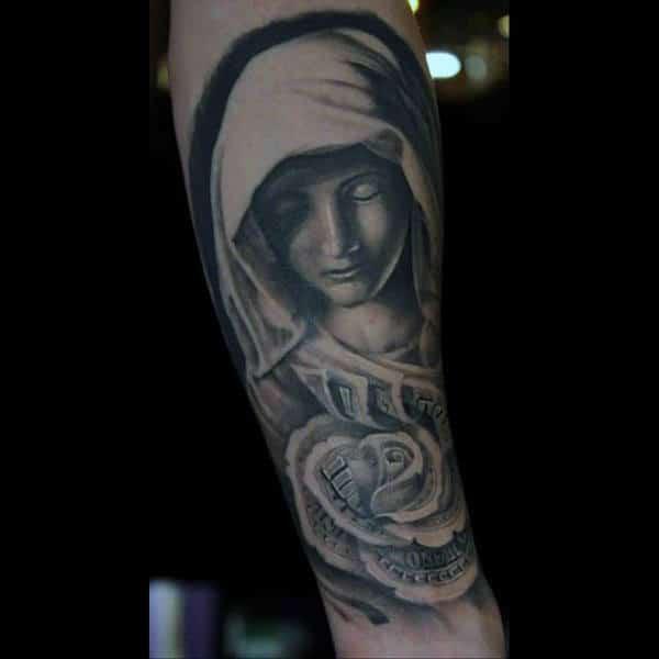 30 Striking Money Rose Tattoo Designs