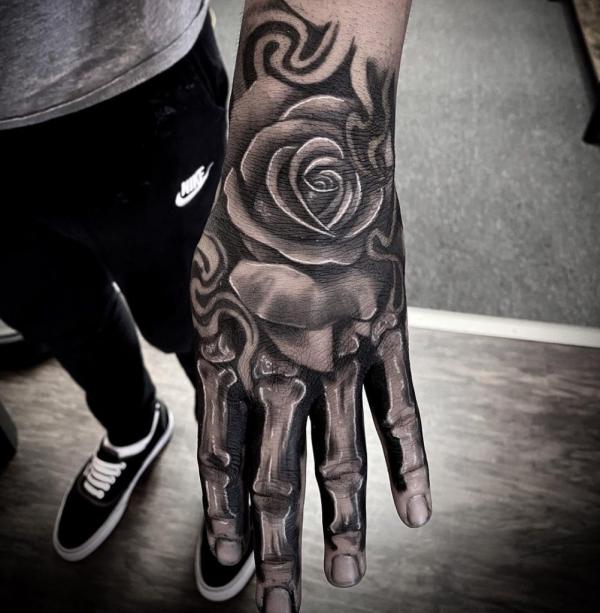 The Art of Ink: The Rose Skeleton Hand Tattoo