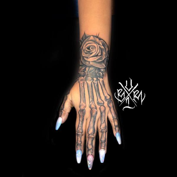 The Art of Ink: The Rose Skeleton Hand Tattoo