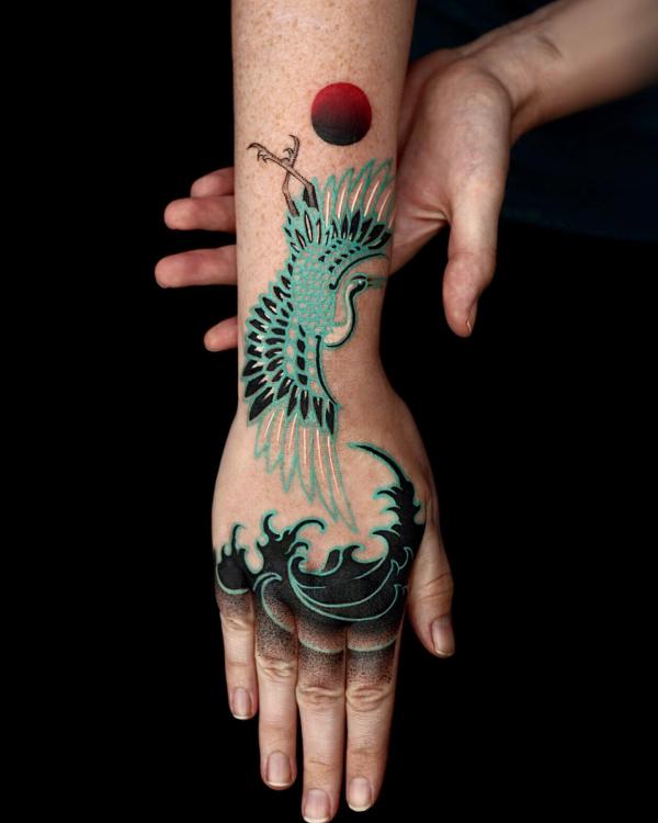 Japanese Wave Tattoo Designs with Meaning