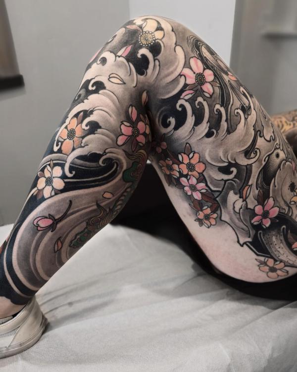 Japanese Wave Tattoo Designs with Meaning