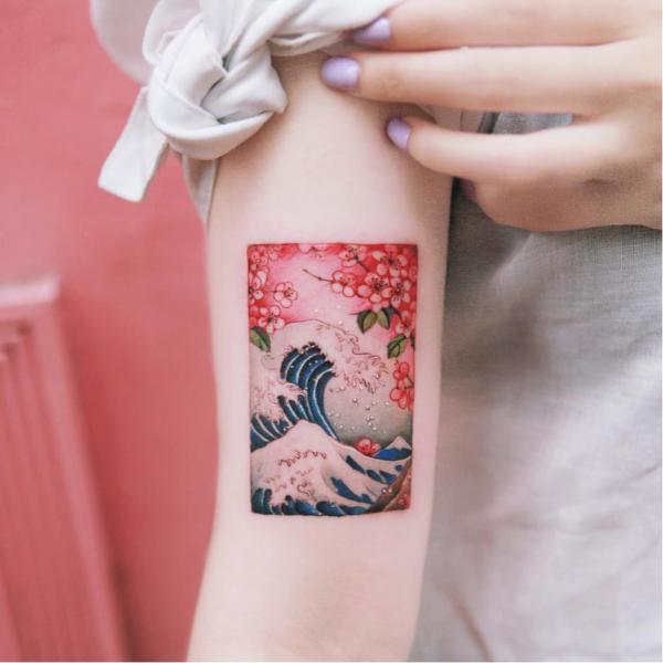 Japanese Wave Tattoo Designs with Meaning