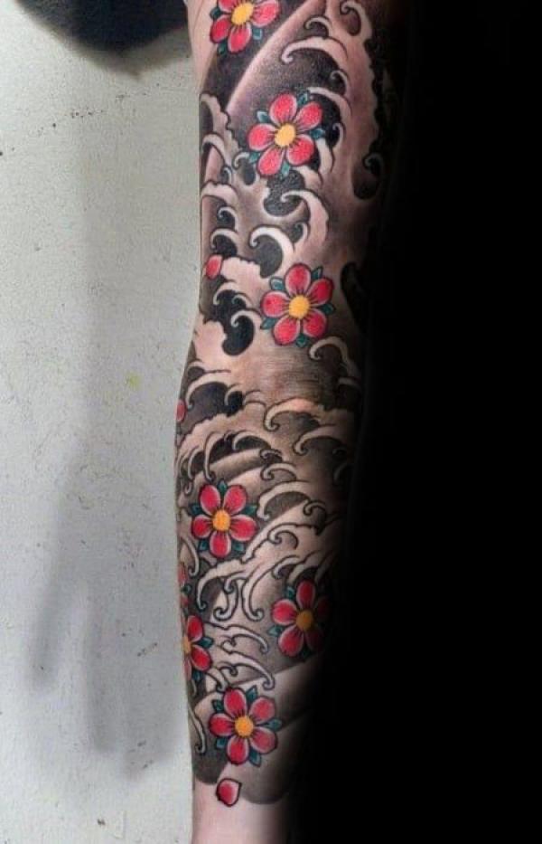 Japanese Wave Tattoo Designs with Meaning