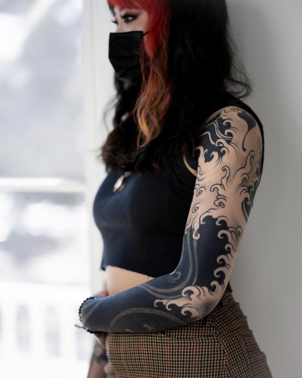 Japanese Wave Tattoo Designs with Meaning