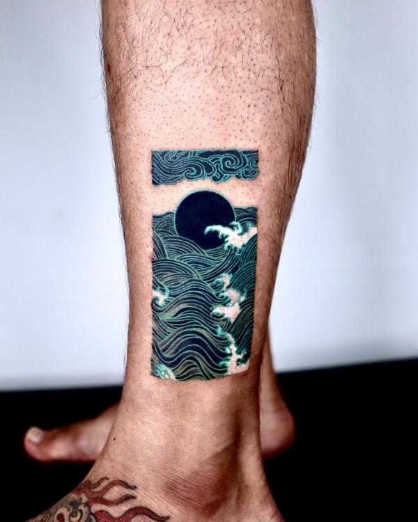 Japanese Wave Tattoo Designs with Meaning