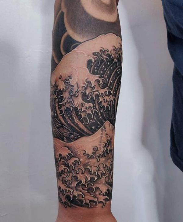 Japanese Wave Tattoo Designs with Meaning