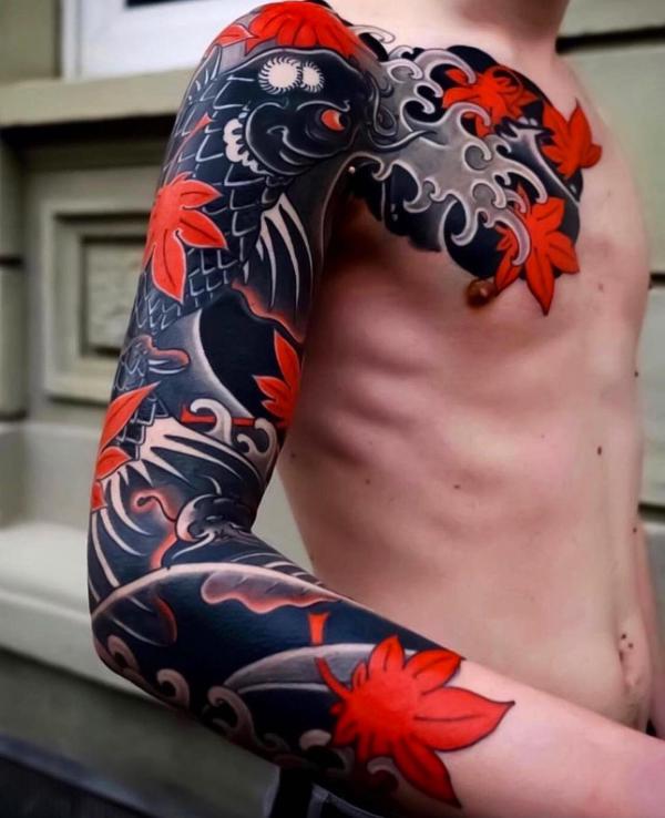 Japanese Wave Tattoo Designs with Meaning