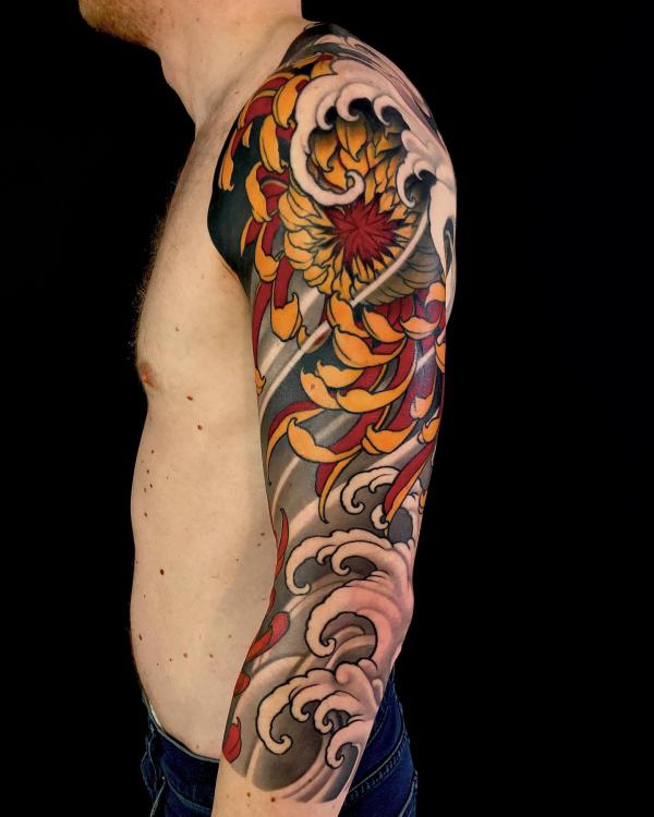Japanese Wave Tattoo Designs with Meaning