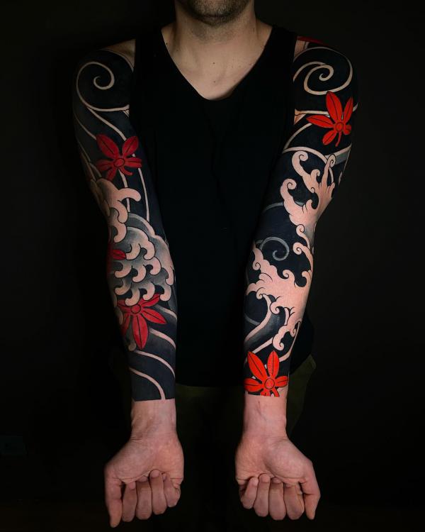 Japanese Wave Tattoo Designs with Meaning