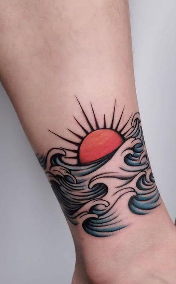 Japanese Wave Tattoo Designs with Meaning