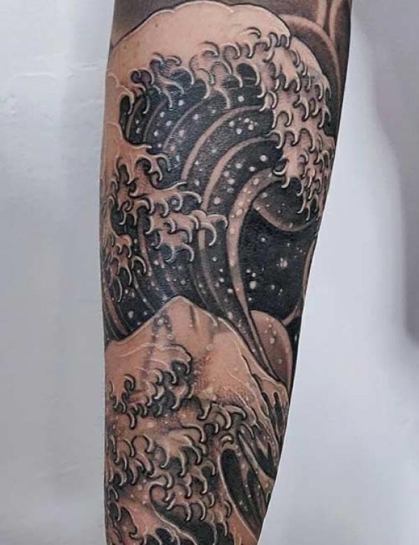 Japanese Wave Tattoo Designs with Meaning