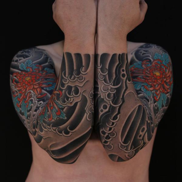 Japanese Wave Tattoo Designs with Meaning
