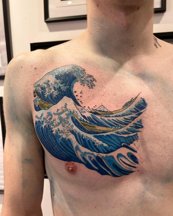 Japanese Wave Tattoo Designs with Meaning