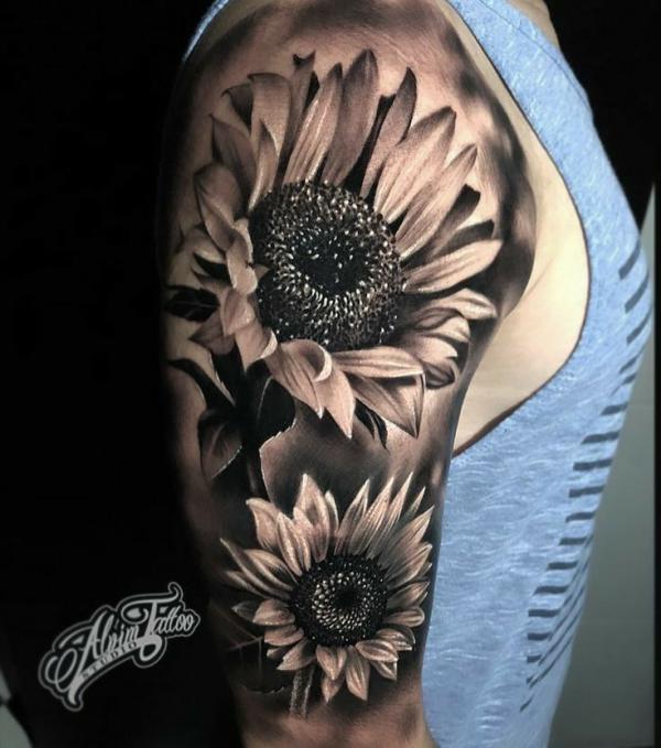 180 Inspirational Sunflower Tattoos with Meaning