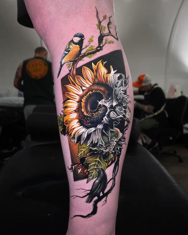 180 Inspirational Sunflower Tattoos with Meaning