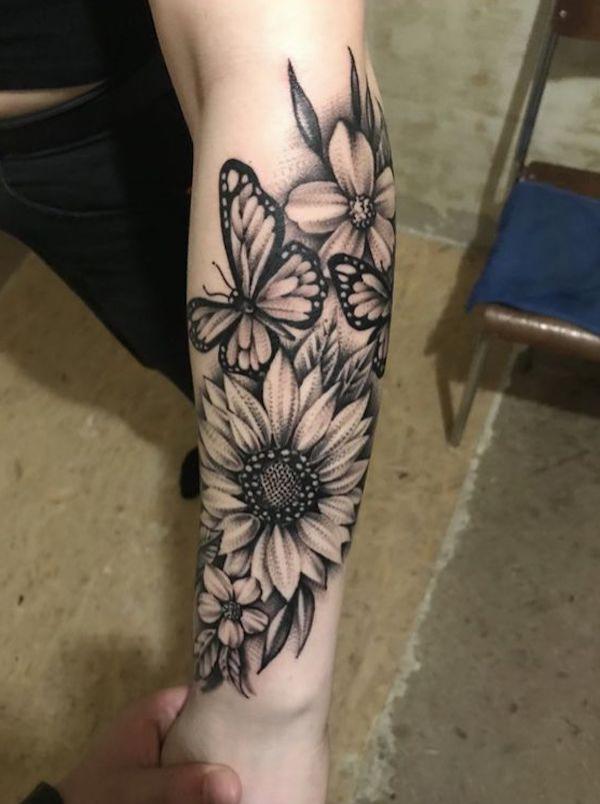 180 Inspirational Sunflower Tattoos with Meaning