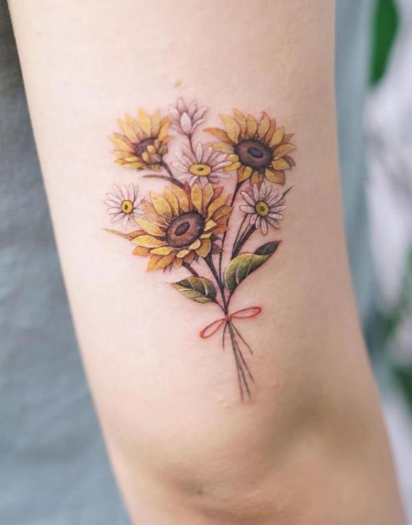 180 Inspirational Sunflower Tattoos with Meaning