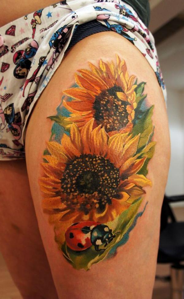 180 Inspirational Sunflower Tattoos with Meaning