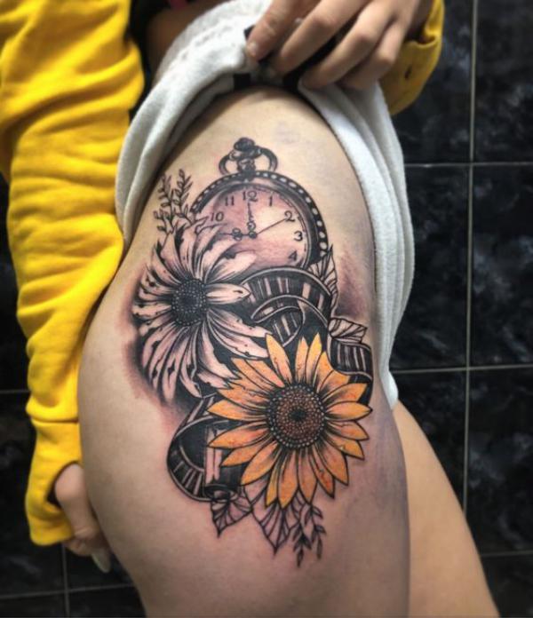 180 Inspirational Sunflower Tattoos with Meaning