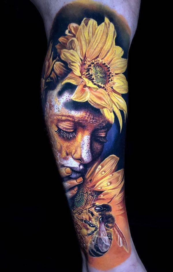 180 Inspirational Sunflower Tattoos with Meaning