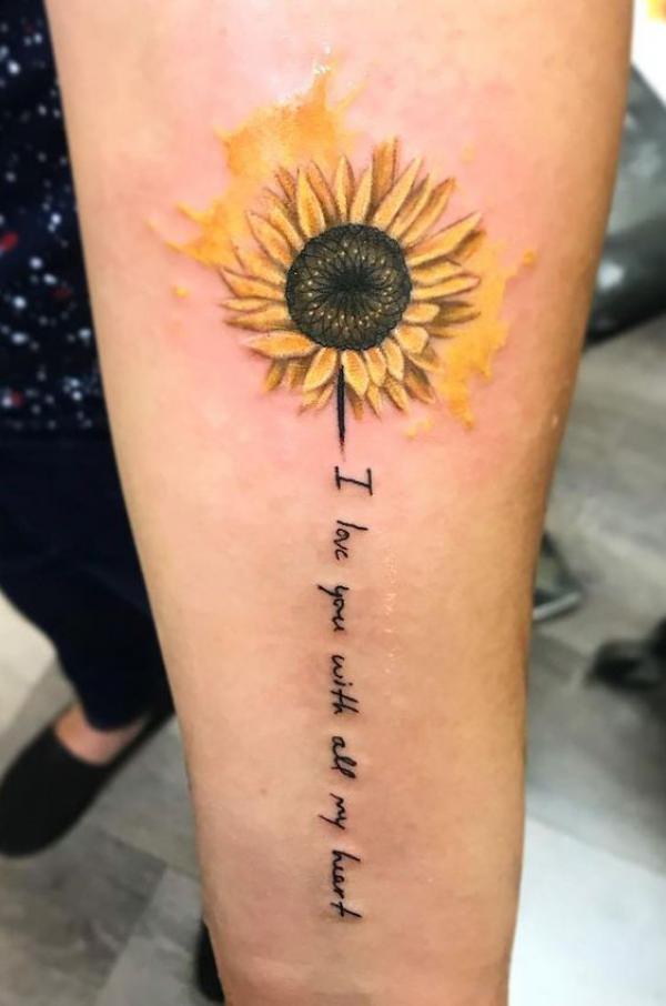 180 Inspirational Sunflower Tattoos with Meaning