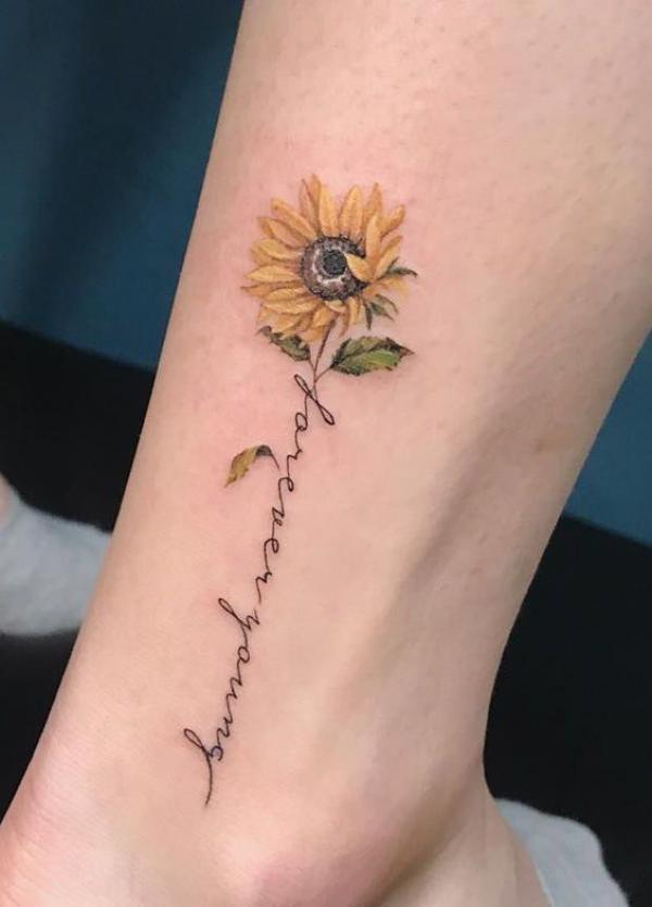180 Inspirational Sunflower Tattoos with Meaning