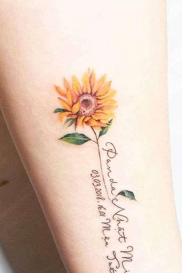 180 Inspirational Sunflower Tattoos with Meaning