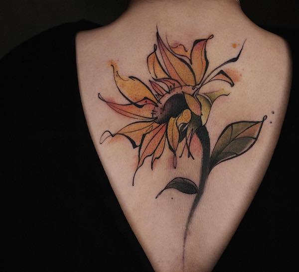 180 Inspirational Sunflower Tattoos with Meaning