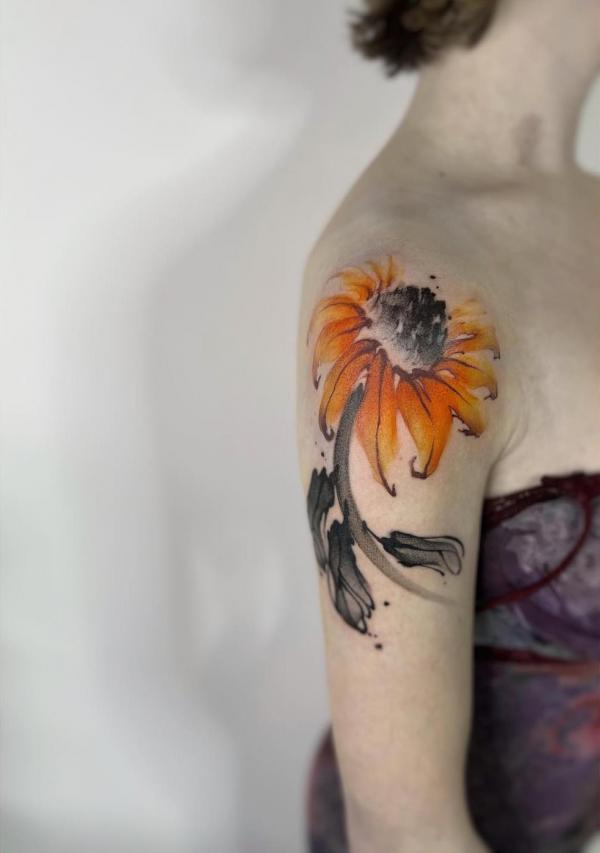 180 Inspirational Sunflower Tattoos with Meaning