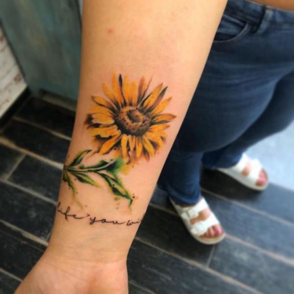 180 Inspirational Sunflower Tattoos with Meaning