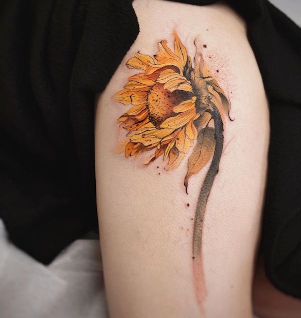 180 Inspirational Sunflower Tattoos with Meaning