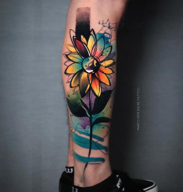 180 Inspirational Sunflower Tattoos with Meaning