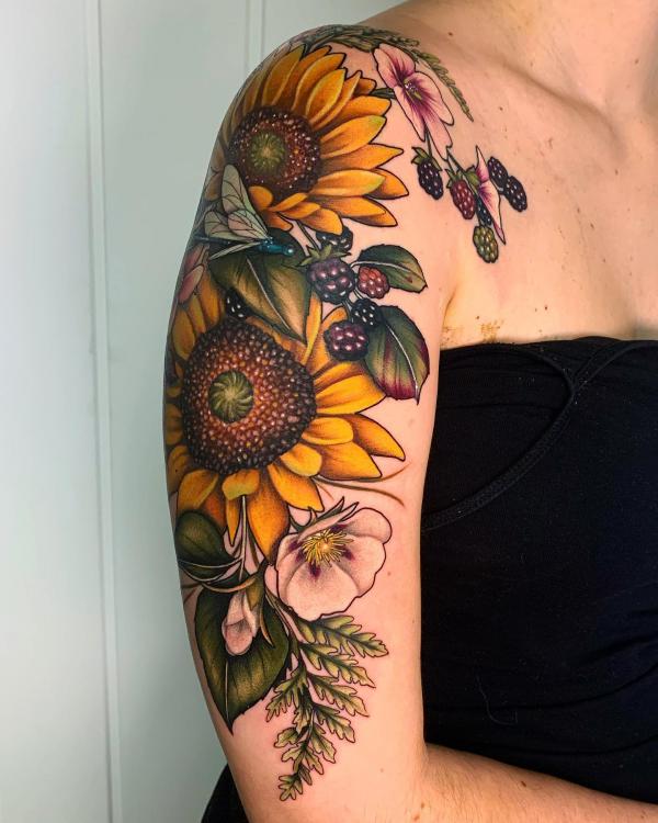 180 Inspirational Sunflower Tattoos with Meaning