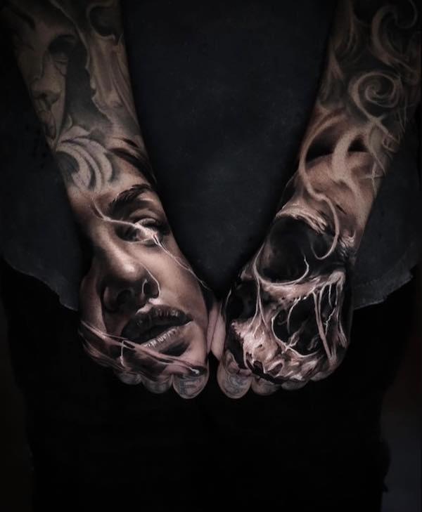 50 Skull Hand Tattoo Designs with Meaning