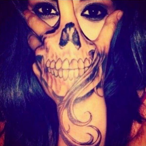 50 Skull Hand Tattoo Designs with Meaning