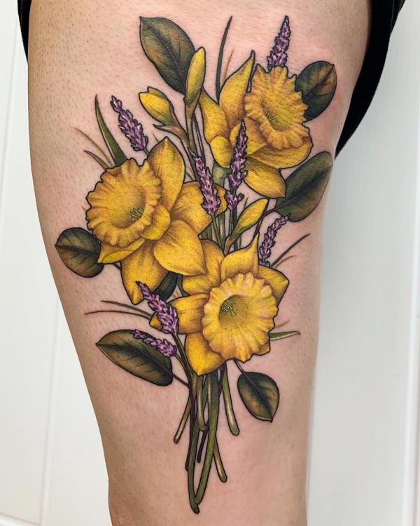 60 Daffodil Tattoo designs with Meanings