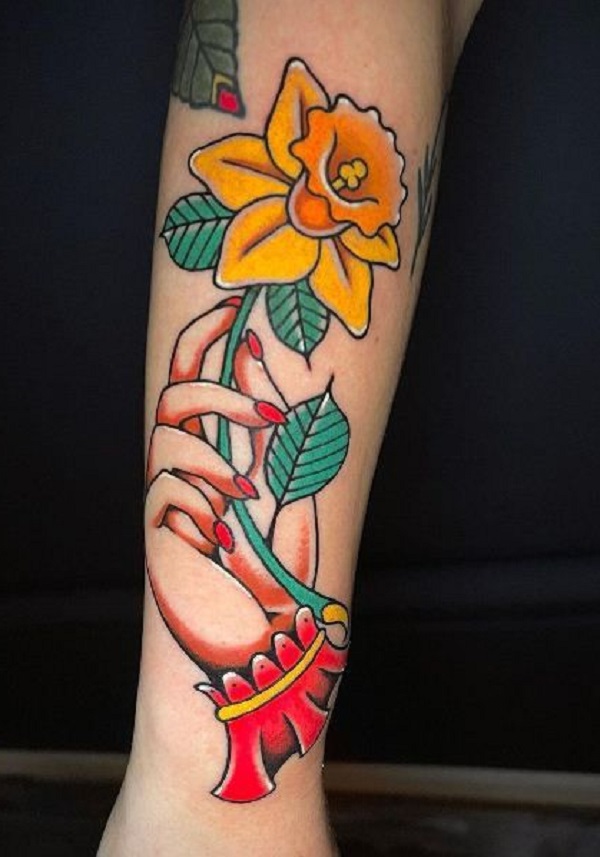 60 Daffodil Tattoo designs with Meanings
