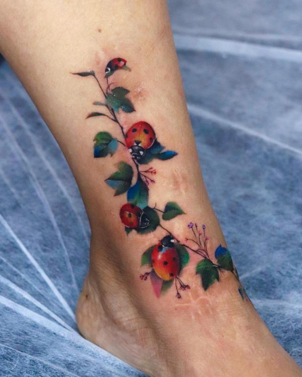 60+ ladybug tattoo Designs with Meanings