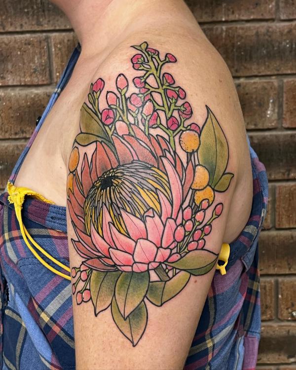 30 Beautiful Protea Tattoo Designs with Meaning