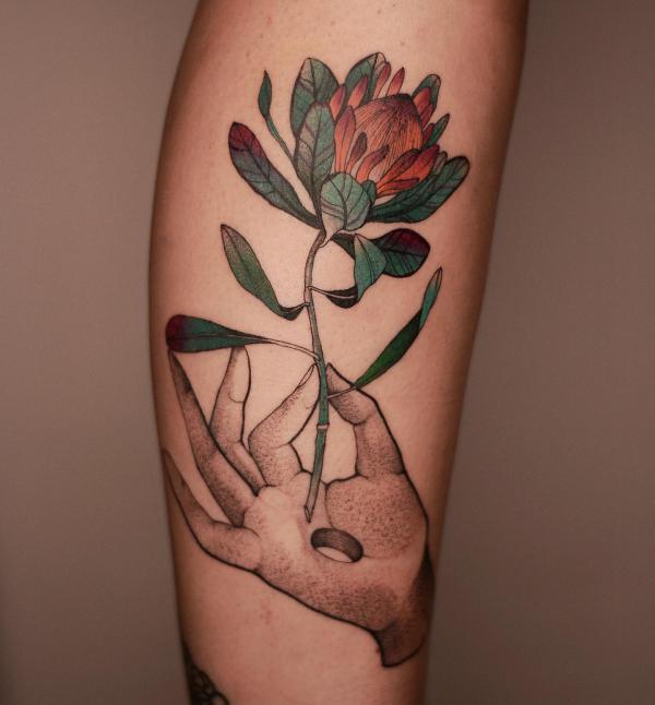 30 Beautiful Protea Tattoo Designs with Meaning