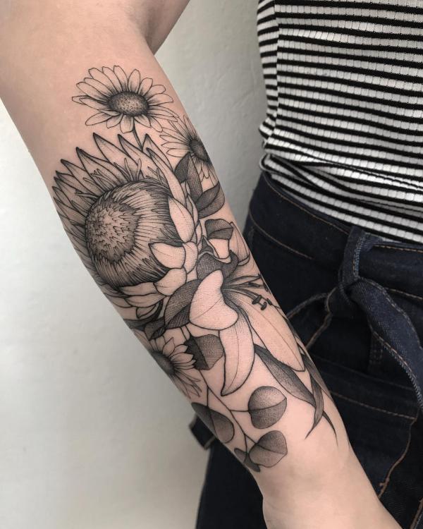 30 Beautiful Protea Tattoo Designs with Meaning