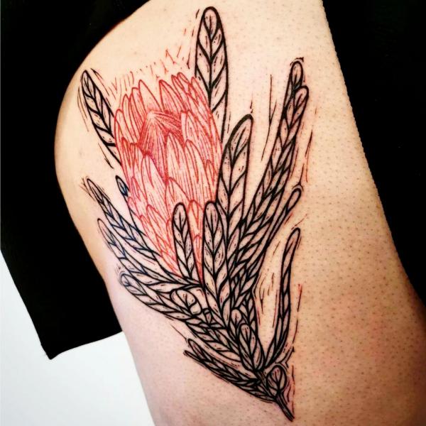 30 Beautiful Protea Tattoo Designs with Meaning